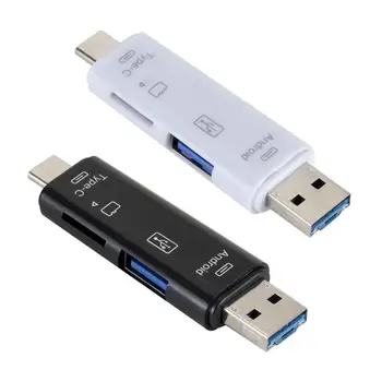 

5 in 1 Multi-function USB Micro USB Type-C Adapter OTG TF Card Reader for Phone Computer PC Portable 480Mbps Transmission Rate