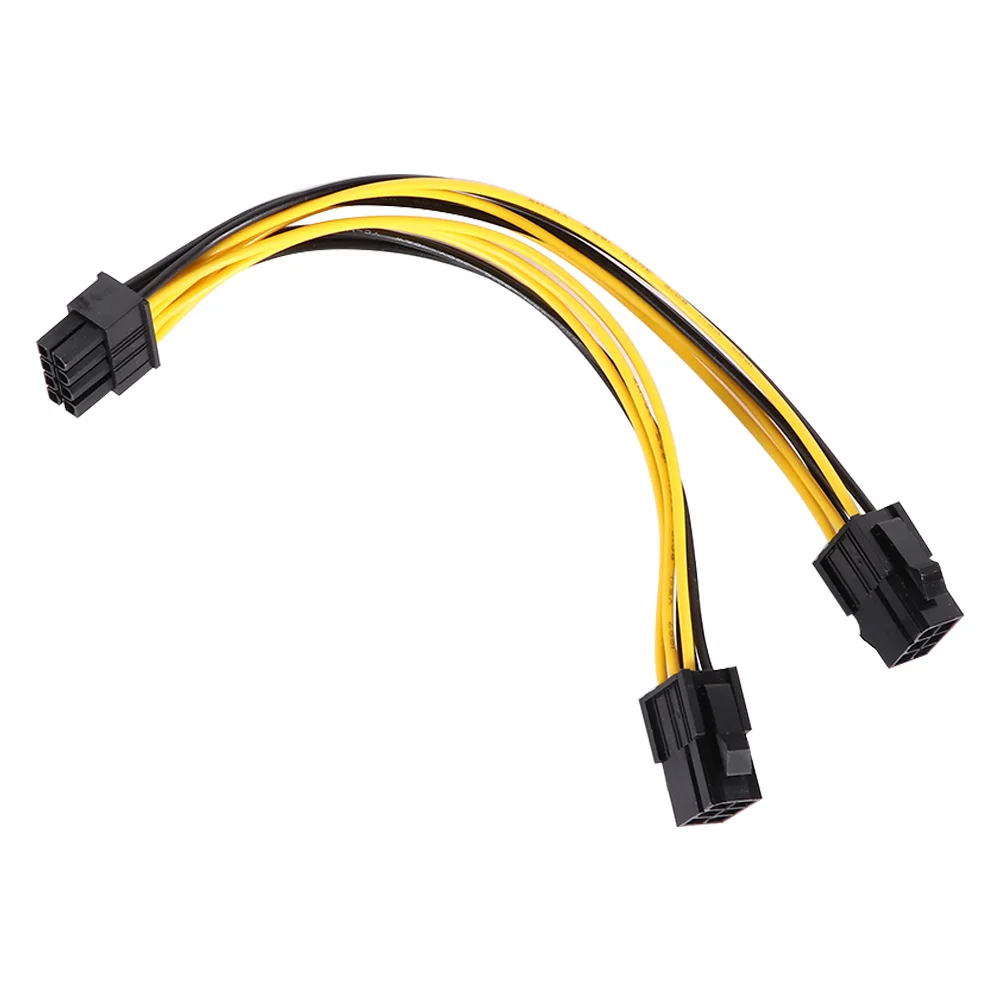 Прочный практичный шнур питания 20 см 6P до 8P двойной 6Pin до 8Pin 18AWG мощность видеокарты кабель провода линия шнур питания
