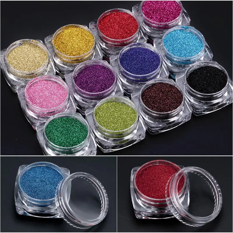 Bubble Nails Holographic Glitter Powder Nails Laser Mirror Polishing DIP Shimmer Gel Polish Flakes Glitter Nail 4