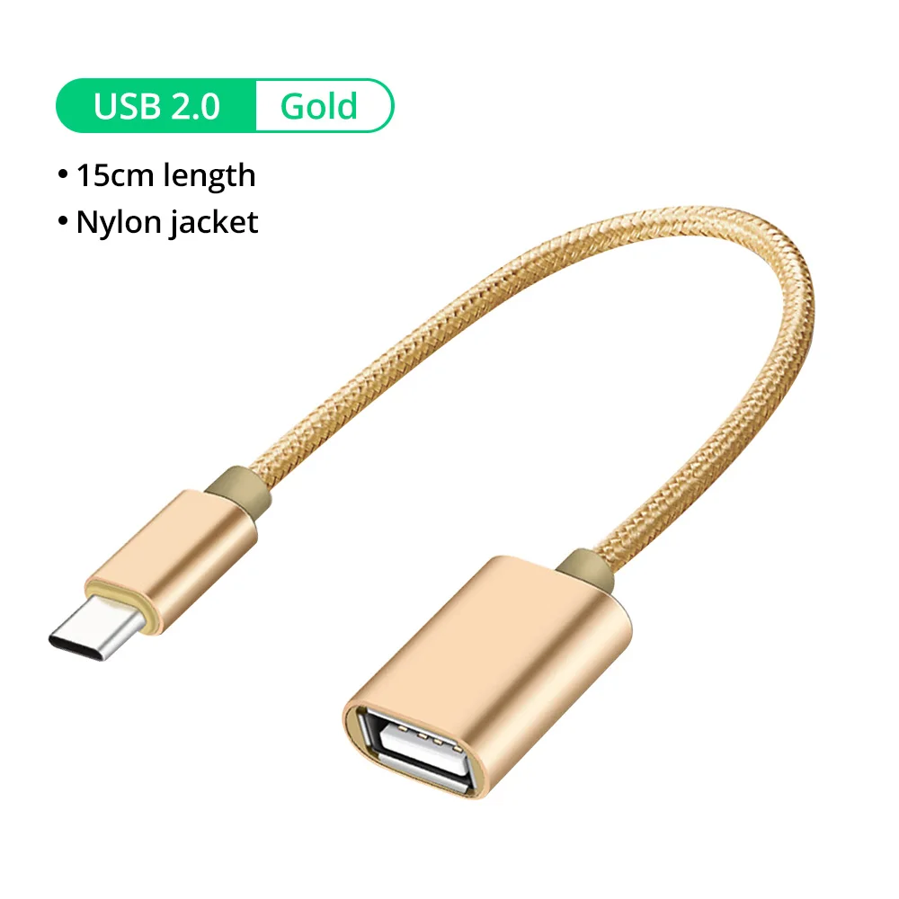ANKNDO USB C OTG адаптер кабель type C к USB конвертер для Xiaomi samsung type-c Jack Android телефон MacBook мышь геймпад планшет - Цвет: gold