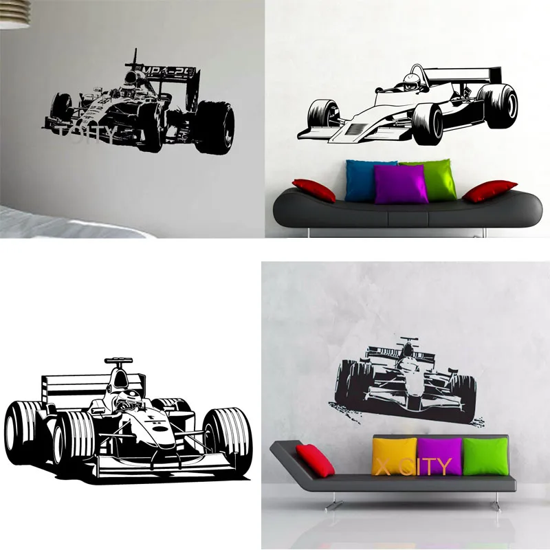Sport Car Racing F1 Formula One WALL ART GRAPHIC STICKER DIE CUT VINYL DECAL HOME BEDROOM DECOR STENCIL MURAL