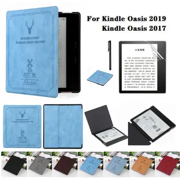 

GLIGLE Super thin Leather case cover for Amazon Kindle Oasis 2019 cover case oasis 2 2017 7inch Ebook shell+screen film+touchpen
