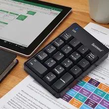 AVATTO Small Size 2.4GHz USB Wireless Numeric Keypad Mini Numpad 18 Keys Digital Keyboard for Teller Laptop Notebook Tablets