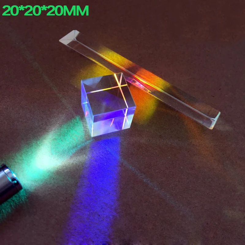 Оптическая Цветовая Призма Шестигранная яркая K9 Радужный стеклянный кубик большой размер хрустальные линзы инструмент для обучения фотосъемке
