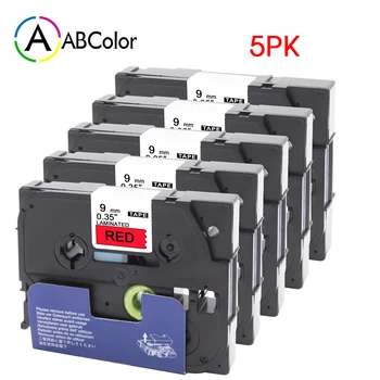 

5PCS 9mm TZe-421 Label Tape for Brother Label Maker PT-D210 PT-H110 PT-D400 PT-D600 0.35'' TZe-421 Label Tape Black on Red