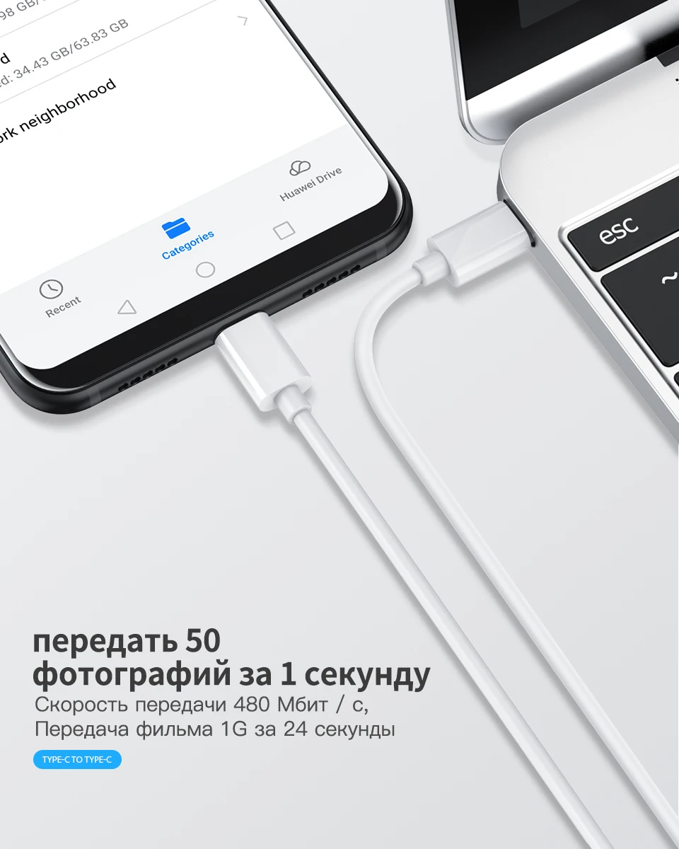 KUULAA usb type C для usb type C кабель для samsung Galaxy S10 S9 60W PD QC 4,0 кабель для быстрой зарядки USB-C для Xiaomi Redmi Note 7