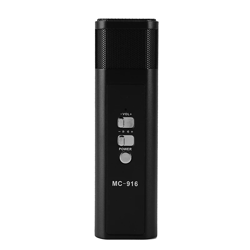 black MC-916 запись звука двойные караоке микрофоны Мини конденсаторный микрофоны студия для компьютера usb Динамический микрофон - Цвет: black