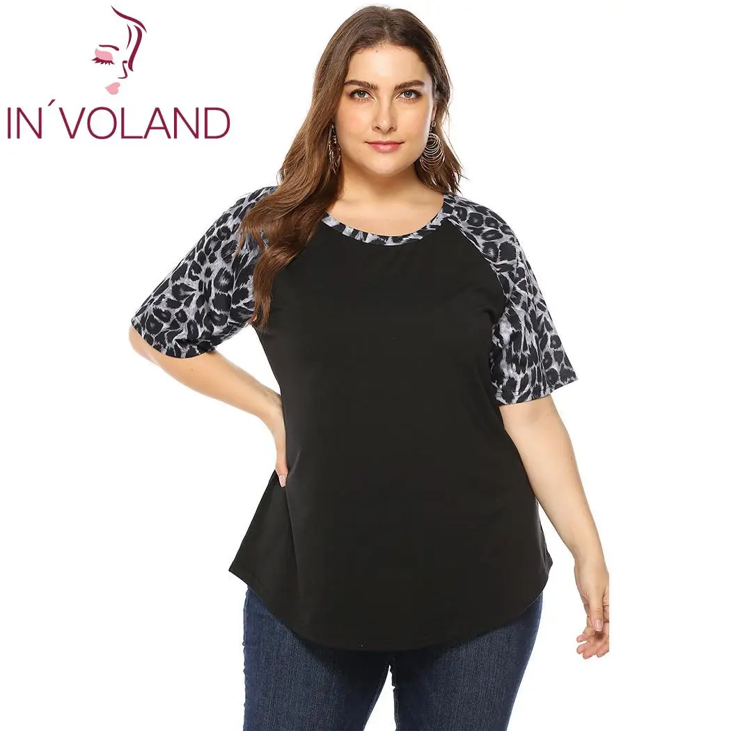 

Women tshirt plus size Casual O-Neck Leopard Print Short Sleeve Pullover Loose Summer Women T-Shirt Female Tee Tops