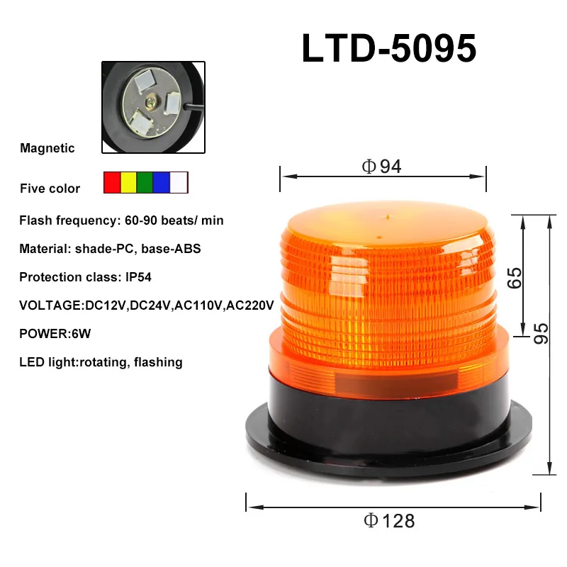 

strobe warning light mini traffic led flashing alarm lamp dc 24v 12v for car bus truck strobe Magnetically fixed