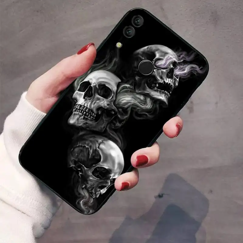 huawei silicone case Đồng Hồ Nam Ngón Tay Giữa Đầu Lâu Etui Ốp Lưng Điện Thoại Huawei Honor 7C 7A 8X 8A 9 10 10i Lite 20 NOVA 3i 3e waterproof case for huawei