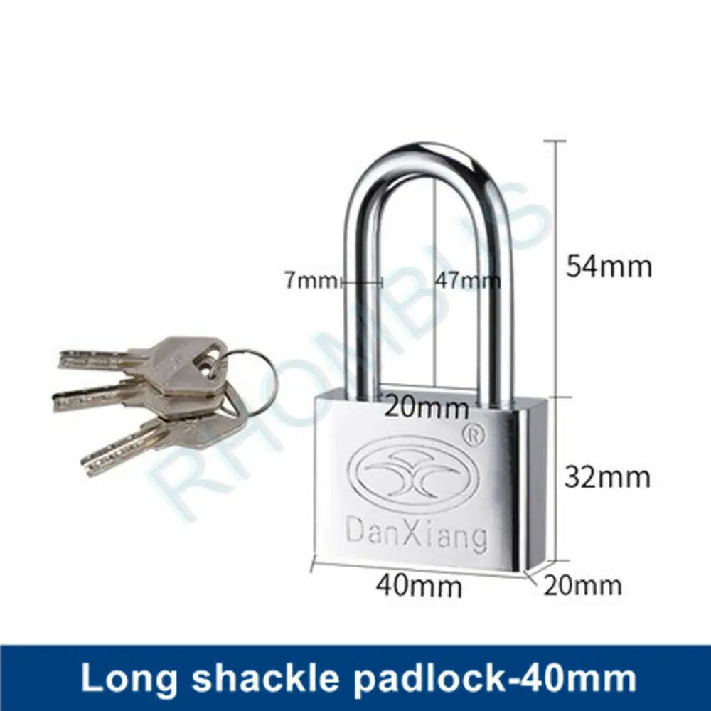 Long shackle-40mm Противоугонный медный сердечник квадратный угловой замок/дверной замок - Цвет: Long shackle-40mm