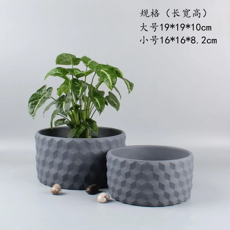 Hydroponics Flowerpot Indoor Lotus Bowl Water Lilies Copper Grass Narcissu Meaty Flowerpot Cement Flowerpot