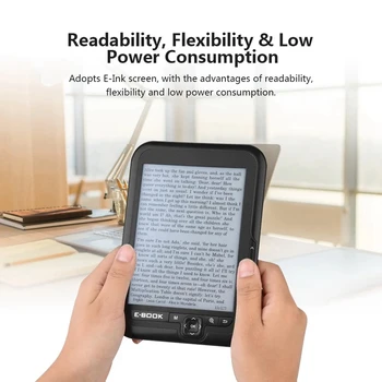 

BK-6006 Portable E-Book Reader 8GB E-Ink 6 Inch Multifunction EReader 800X600 High Resolution Display Screen 300DPI