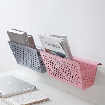 

Wrought Iron Bedside Hanging Storage Baskets Bedroom Dormitory Book Phone Glasses Jewelry Sundries Storage Basket Home Organizer