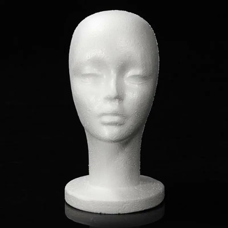 Female Head Model Wig Hair Hat Display Styrofoam Foam Mannequin Head Durable