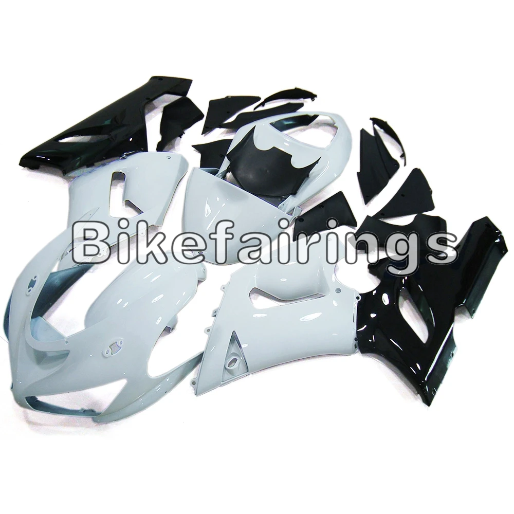 Впрыска полный комплект обтекателя для Kawasaki ZX6R 2005 2006 ZX-6R 05 06 ABS пластиковый мотоциклетный кузов корпуса белый с черным низом