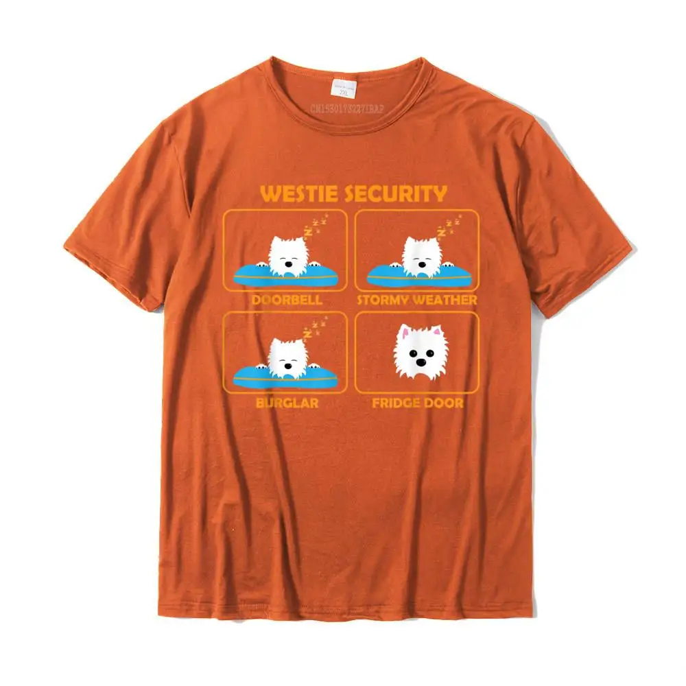 Group 100% Cotton Printed Tops Shirt New Coming Short Sleeve Men T-Shirt Funny Summer/Autumn Sweatshirts Round Collar Westie Funny Gift   Funny Westie Shirt   Westie Security__34329 orange