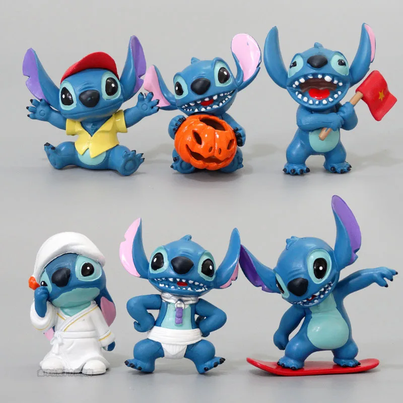Mini 8pcs/lot Stitch Figures Lilo Stitch Pvc Action Figure Toys Doll  Collectible Model Toy For Home Decoration Gift - Action Figures - AliExpress