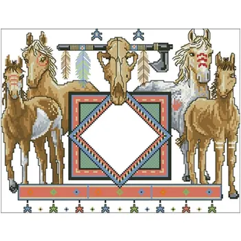 

Painted horses patterns Counted Cross Stitch 11CT 14CT 18CT DIY Chinese Cross Stitch Kits Embroidery Needlework Sets