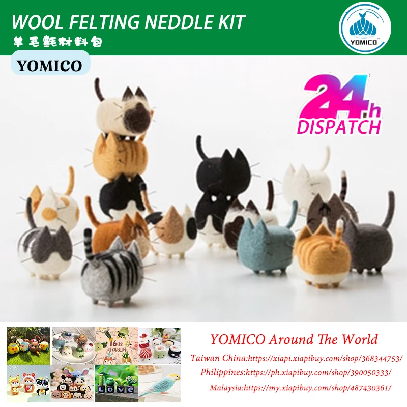 Yomico Noface Cat Craft Kit Lana Per Infeltrimento Cucito Feltro Bambola Fatta A Mano Artigianato Bambole Goyard Kit Da Cucito Gatto