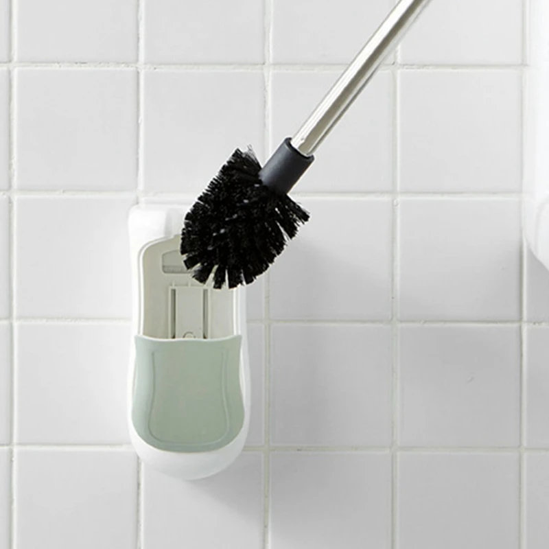 Portable Wall-Mounted Toilet Brush Set with Base Toilet Cleaning Long Handle Bathroom Brush for Toilet Bathroom