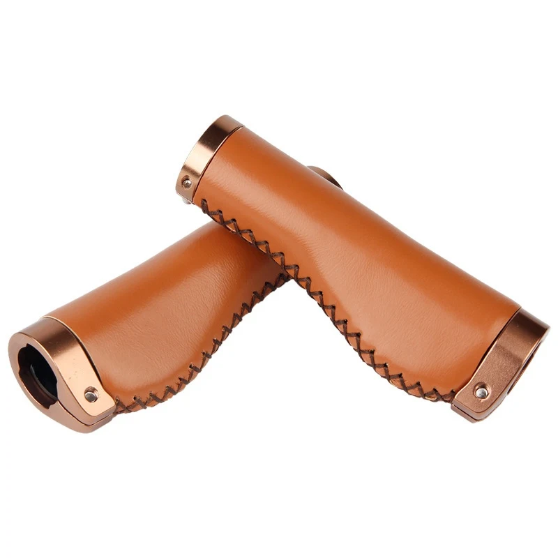 

1 Pair Bicycle Handlebar Grips Anti-skid Leather Comfortable Bicycle Handlebar Cover Bicycle Accessory