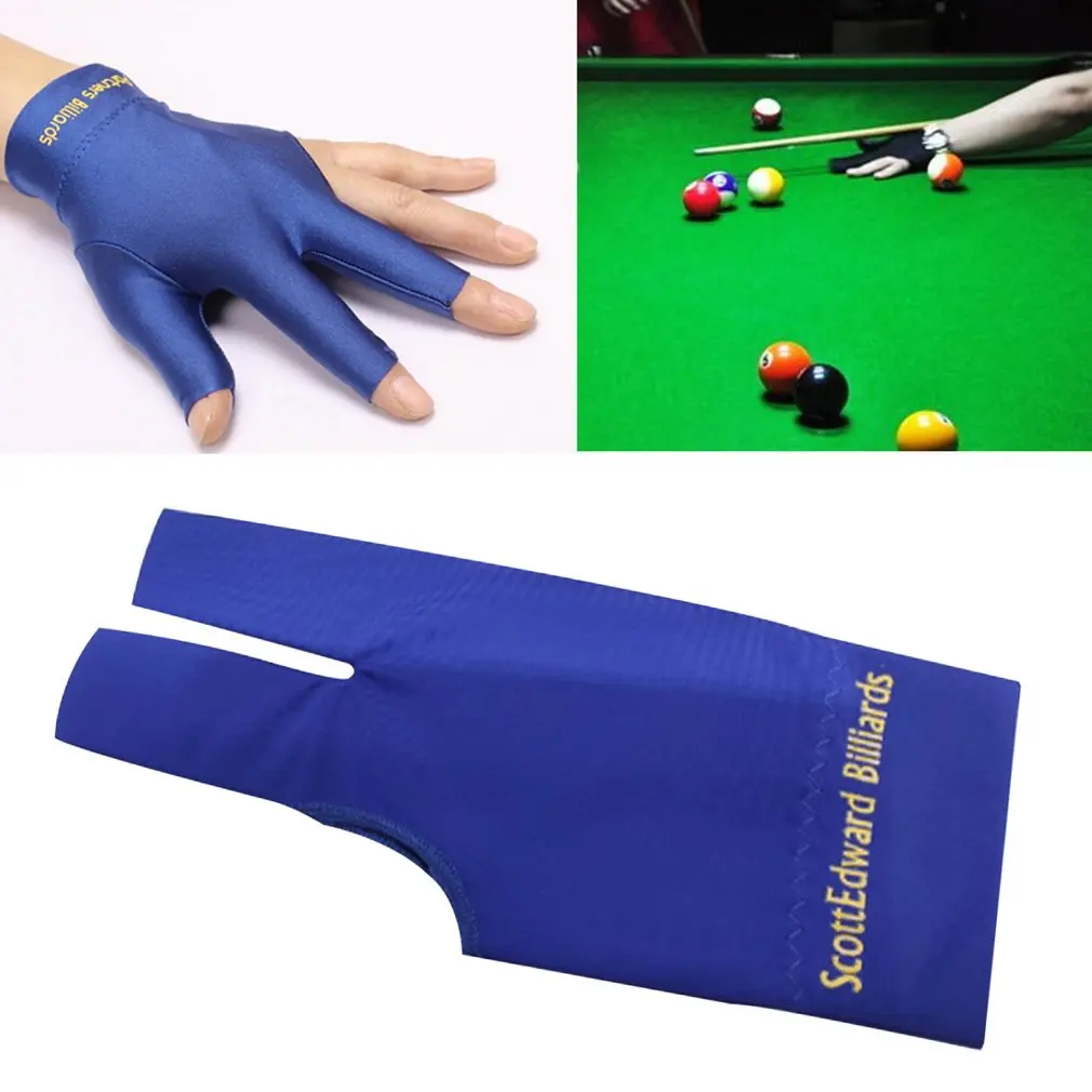 2 x Spandex Snooker Billiard Cue Glove Left Hand Three Finger Pool Cue Glove 