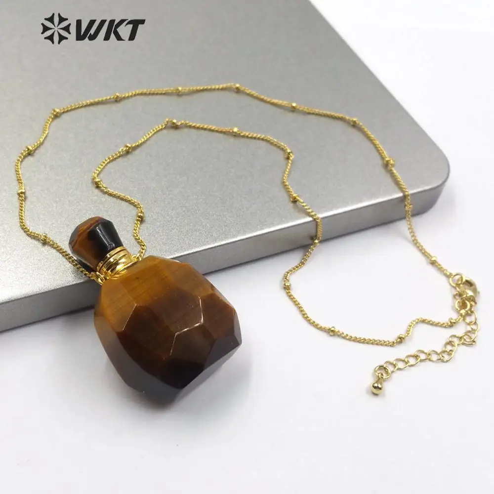 WT-N1178 ожерелье с подвеской из цветного камня содалита золотым натуральным камнем