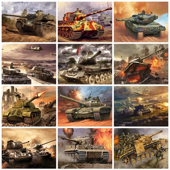 

Evershine Full Square Diamond Painting Tank 5D DIY Scenery Diamond Mosaic Full Layout Cross Stitch Kit Home Decor Gift