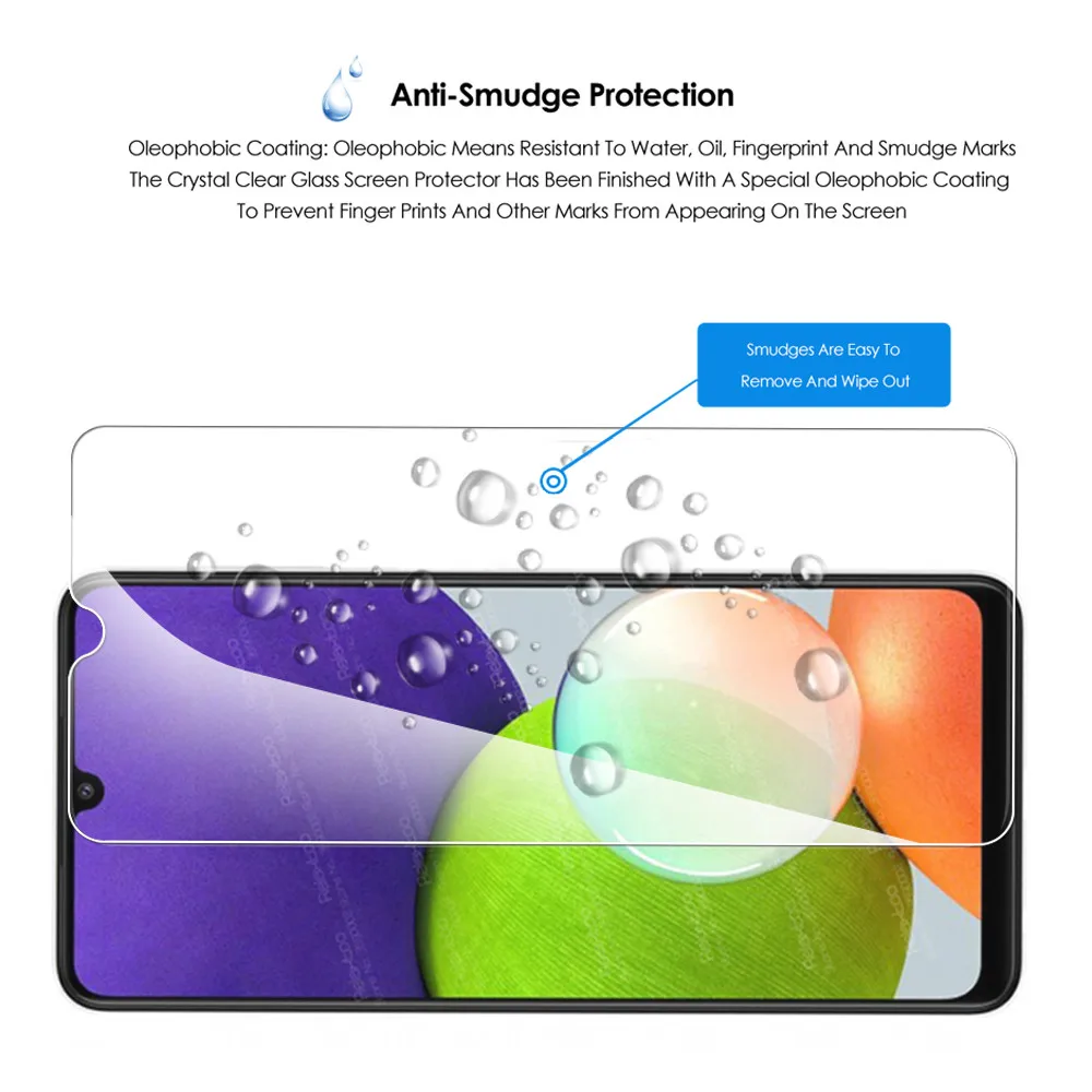 Bộ 2 Kính Cường Lực Dành Cho Samsung Galaxy Samsung Galaxy A22 A32 A42 A52 A72 5G 4G A82 M02 M12 M32 a02 A02S A03S 2021 Giáp Bao Màng Bảo Vệ