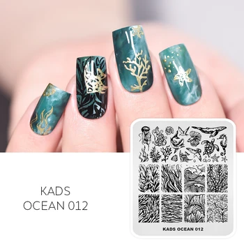 

Underwater World Nail Stamping Plate Seaweed Jellyfish Shark Mold Nail Image Template Plate Stencil Tools DIY Printing Stamp