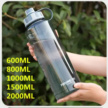

600/800/1000/1500/2000ML Large Capacity Plastic Water Bottles Portable Space Bottle Oversized Outdoor Sports Water Bottle