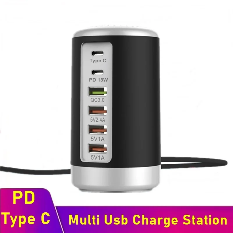 Быстрое зарядное устройство с 6 USB-портами 65 Вт | Мобильные телефоны и аксессуары