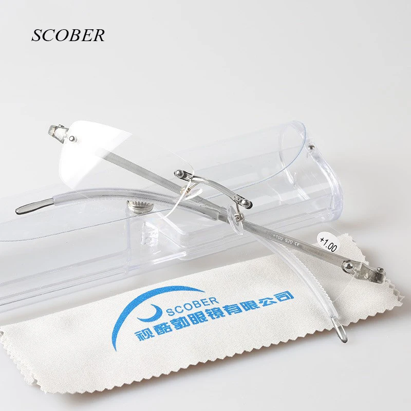 Ультра-светильник бескаркасные очки для чтения для мужчин TR90 элегантные очки для чтения для женщин дальнозоркостью Очки с Чехол