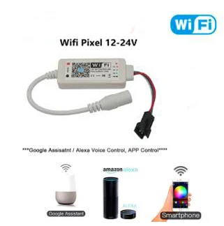 DC5-28V Wi-Fi Bluetooth RGB cct RGBW Pixel контроллер дистанционного диммер Amazon Alexa Google домашний телефон для SK6812 WS2812B Светодиодная лента - Цвет: WIFI Pixel 12V 24V