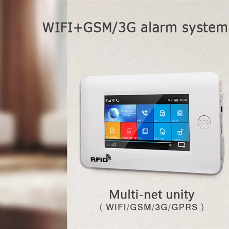 MOOL сенсорный экран DIY умный дом Охранная сигнализация комплект 433 МГц wifi GSM GPRS RFID карта защита от взлома Совместимость ЕС Alexa ЕС штекер