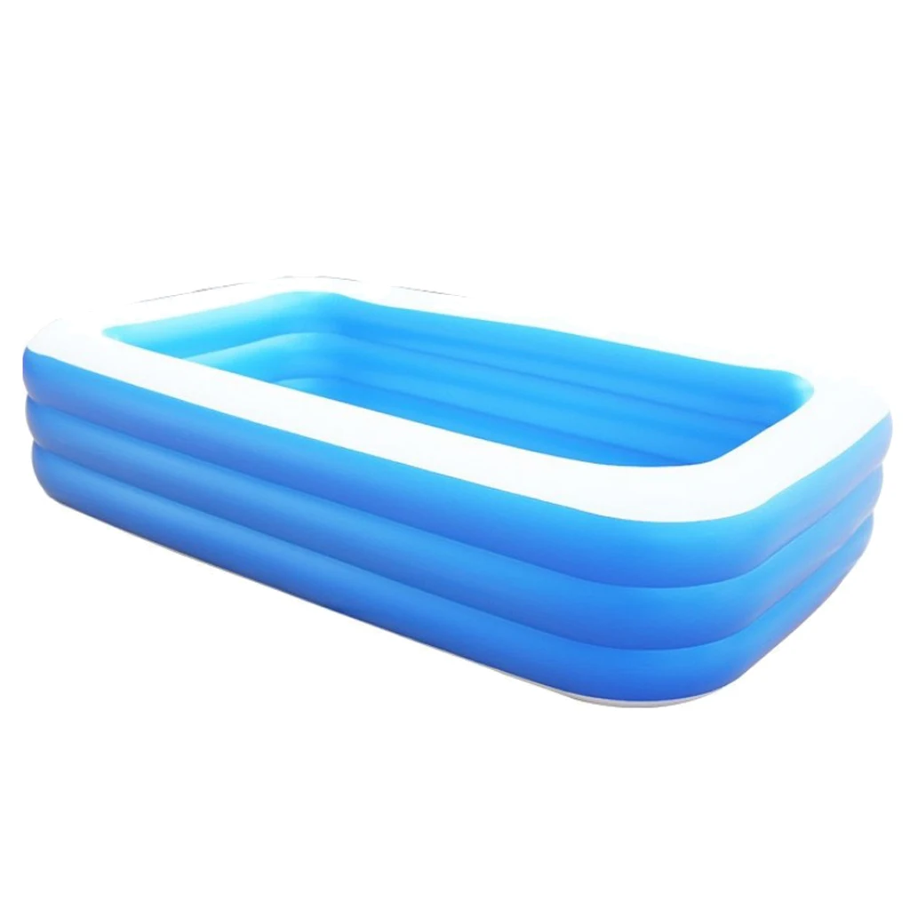 Foldable Inflatable Swimming Pool Tub Outdoor Backyard Bath Tub 3 Layers Thicken Family Beach Pool Fun Toy for Kids Adults S/M/L