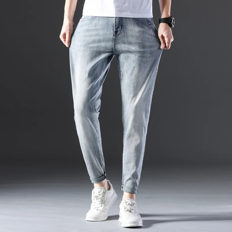 Hot Product 2020Spring and Autumn New man Jeans blue Classic Fashion Designer Denim Skinny Jeans men's casual High Quality Slim Fit Trousers