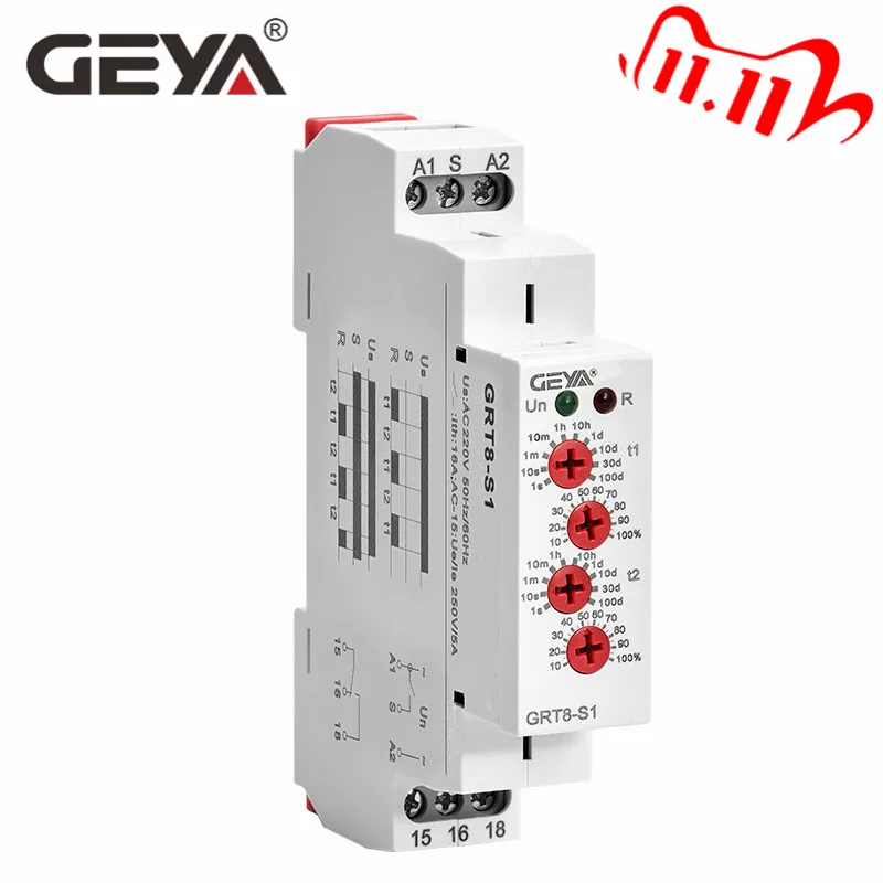 Асимметричное реле времени для цикла GEYA 0 1 в переменного тока или DC12V 240V
