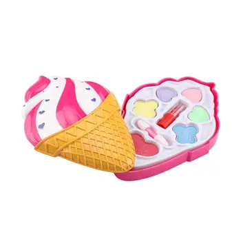 

Kids Girl Princess Makeup Cosmetic Suit Toys Box Ice Cream Shaped Beauty Bag Pretend Play for Travel