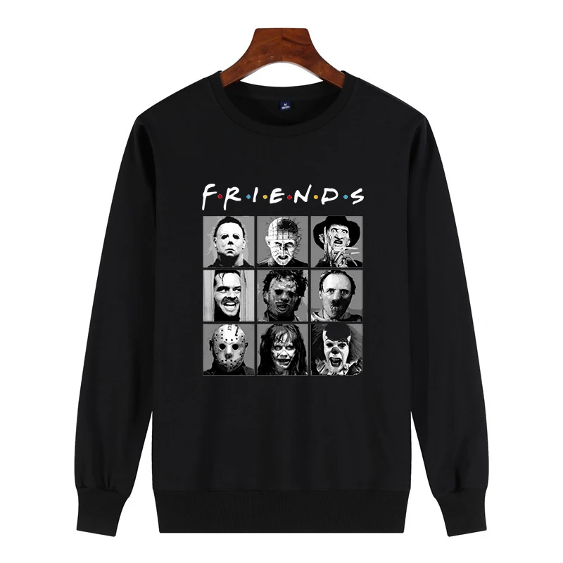 

Horror Friends Pennywise Michael Myers Jason Voorhees Halloween Women/Men New Sweatshirt Cotton matching Casual Unisex Pullover