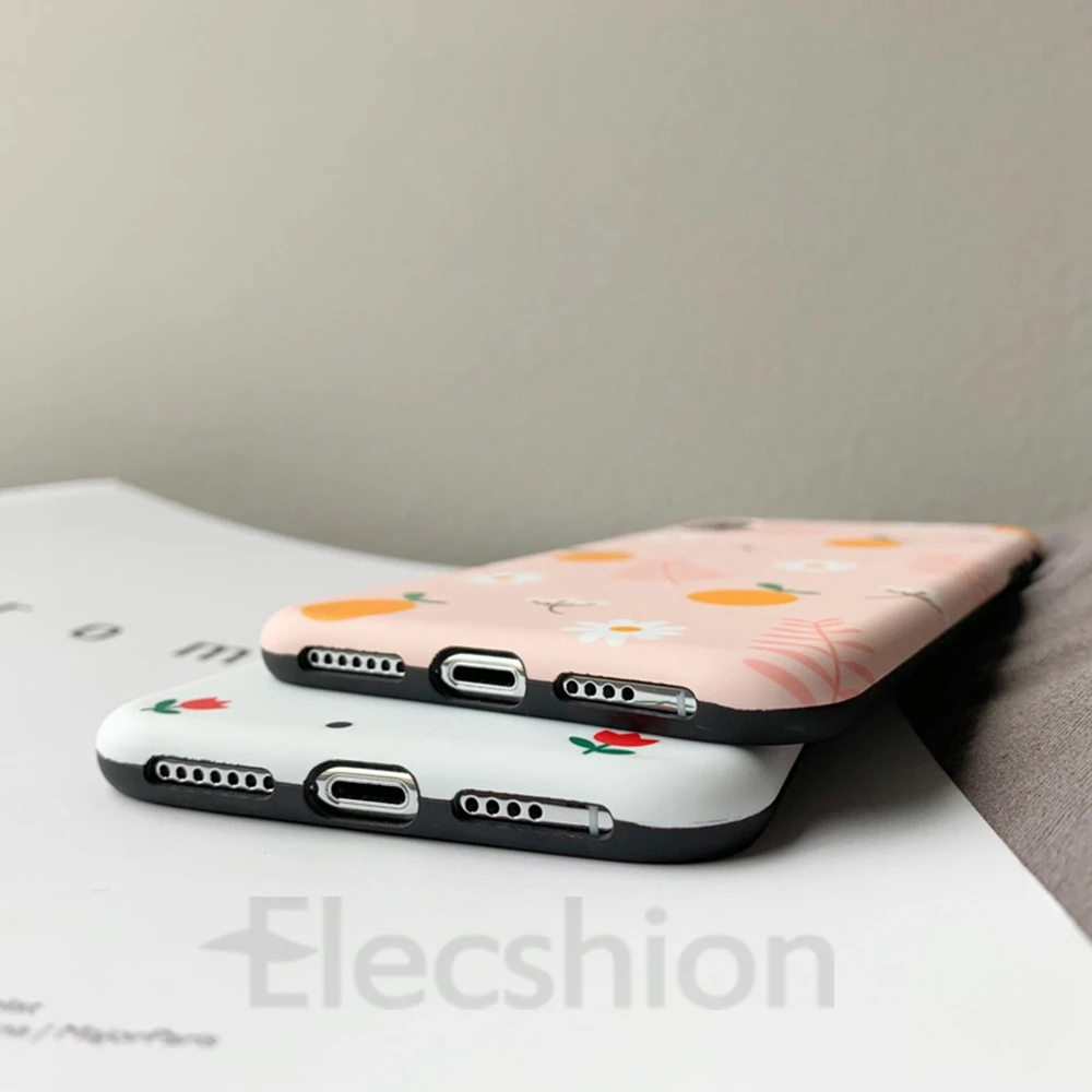 Милый мультяшный цветок чехол для iPhone 7 8 Мягкий ТПУ чехол для телефона для iPhone XR XS Max ультра-тонкий розовый задняя крышка для iPhone 6S Plus