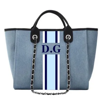 

Personalize monogrammed striped bridal honeymoon canvas handbags shopping shoulder jute bag Bridesmaid gift beach tote bag totes