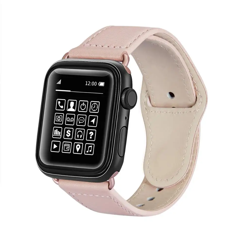 Силиконовый ремешок для apple watch 4 5 band 40 мм 42 38 44 Кольцевая Пряжка браслет петля iwatch