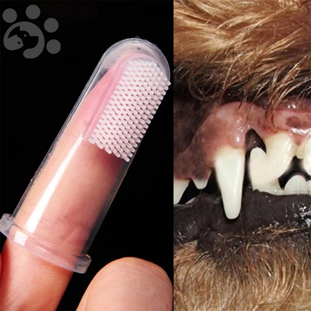 

Super Soft Pet Finger Toothbrush Teddy Dog Brush Bad Breath Tartar Removal Dog Teeth Clean Tool Toothbrushes for Dogs TY0035