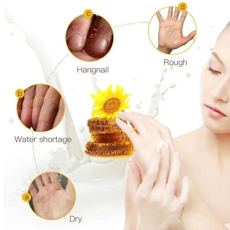 LAMILEE 30g Hydrating Honey Hand Cream Anti Dryness Moisturizing Anti chapping Whitening Hand Care Lotion for 4
