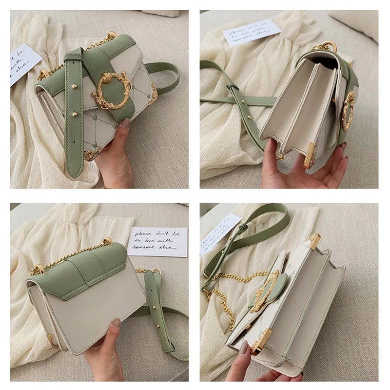 

France Non-mainstream Bag Women's 2019 New Style Korean-style Textured Western Style Versatile Summer Chain Fashion Shoulder Squ