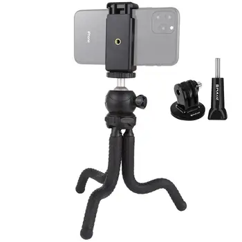 

Mini Octopus Flexible Tripod Holder&Ball Head&Phone Clamp+Tripod Mount Adapter &Long Screw for SLR Cameras/GoPro/Cellphone
