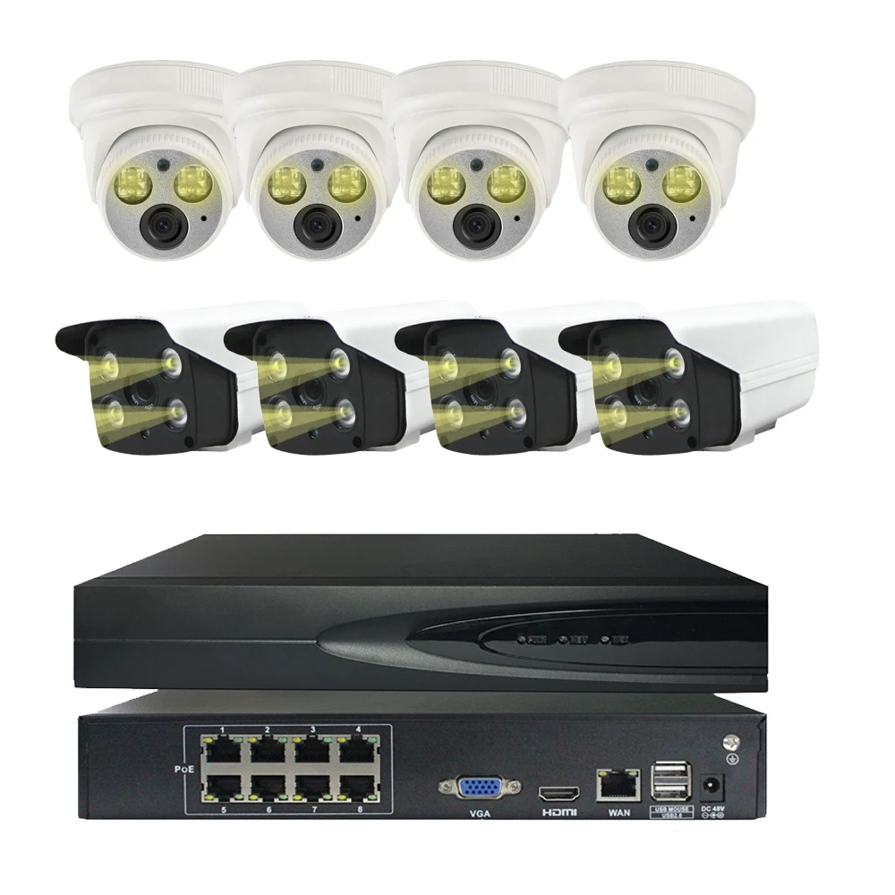 8ch 3MP POE Комплект H.265+ CCTV система безопасности 3MP ip-камера наружная и крытая сигнализация видеонаблюдения Видео P2P