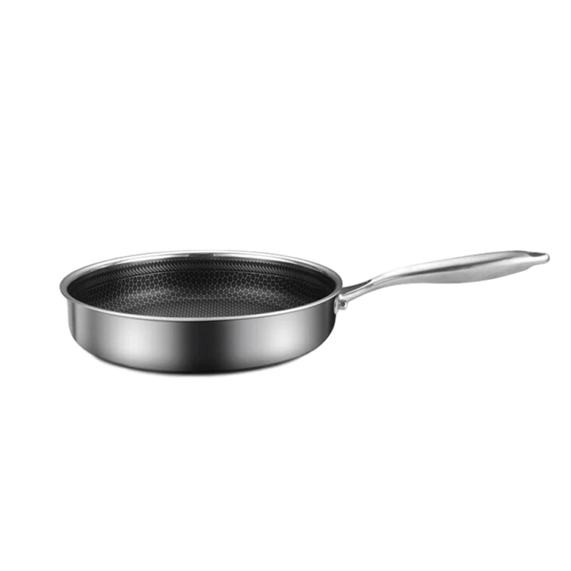New Household Non-stick Pan Honeycomb 304 Stainless Steel Frying Pan Without Oil Smoke Frying Pan Wok Without Phosphorus